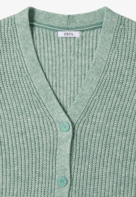 Cardigan Chunky Melange jewel green melange