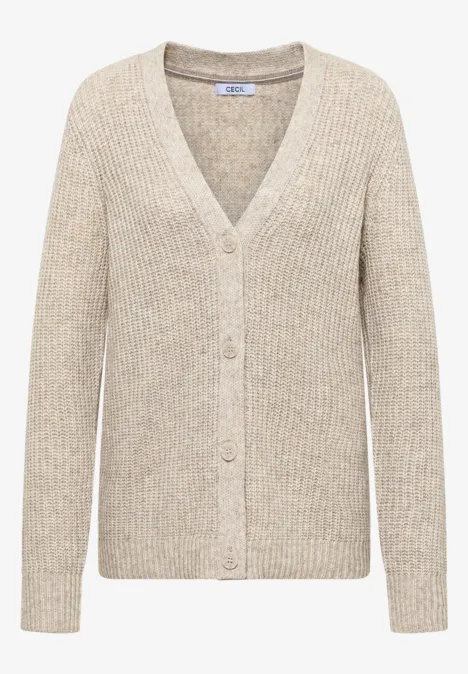Cardigan Chunky Melange toffee cream melange