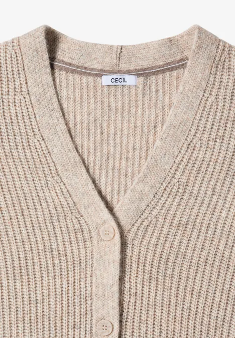 Cardigan Chunky Melange toffee cream melange