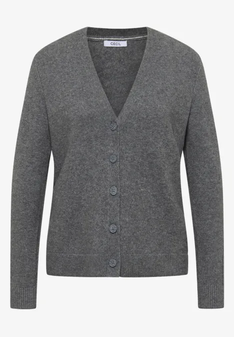 Cardingan avec détails en tricot flint grey melange