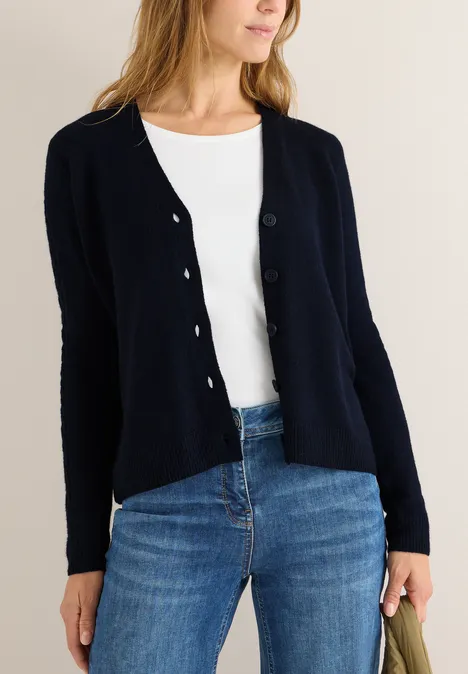 Cardingan avec détails en tricot urban dark blue
