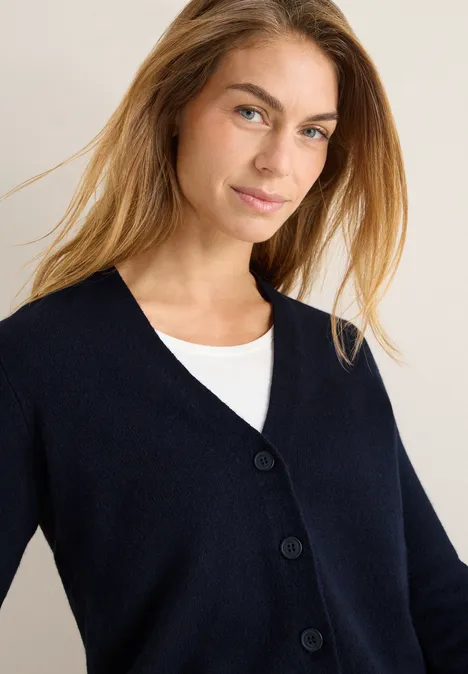 Cardingan avec détails en tricot urban dark blue