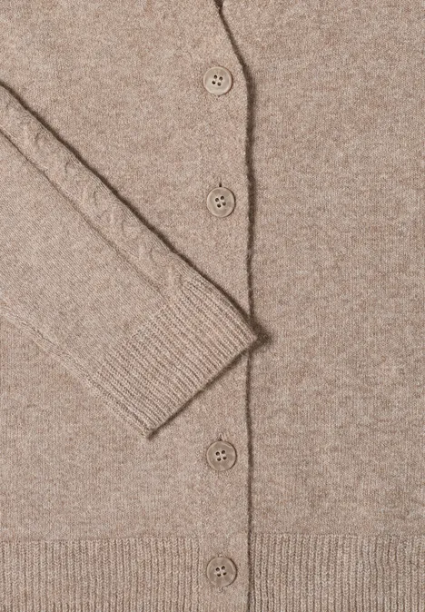 Cardingan avec détails en tricot toffee cream melange