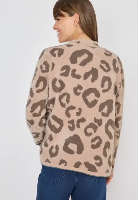 Offener Federgarn Cardigan sandalwood beige