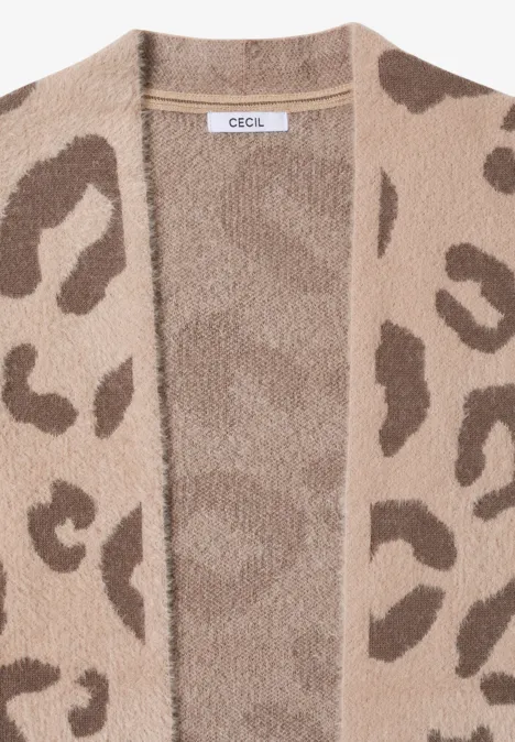 Offener Federgarn Cardigan sandalwood beige