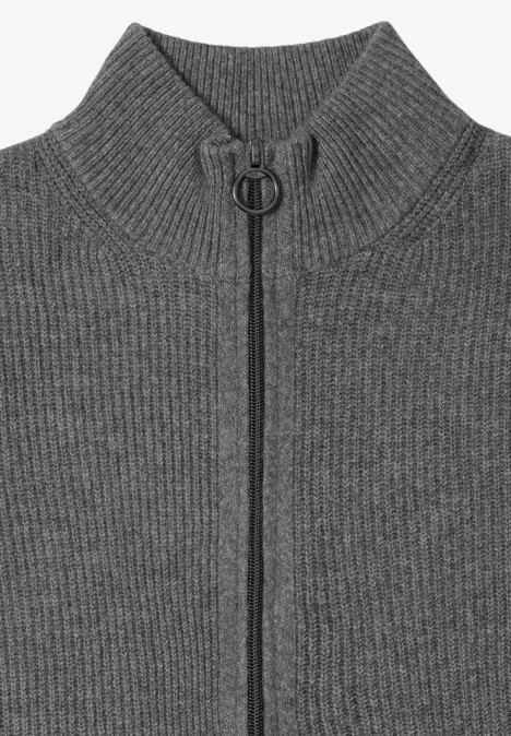 Cosy vest met ritssluiting flint grey melange