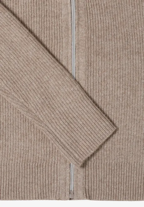 Cosy Cardigan mit Zipper toffee cream melange