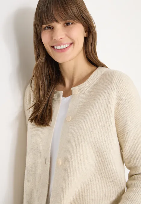 Kort vest egg beige melange Kort vest egg beige melange