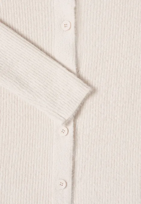 Geribd vest van verengaren light greige