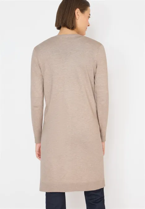 Langer Cardigan sandalwood beige melange