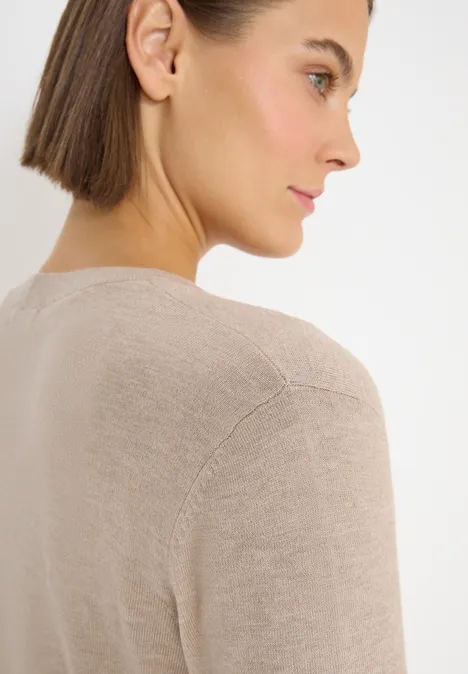 Langer Cardigan sandalwood beige melange