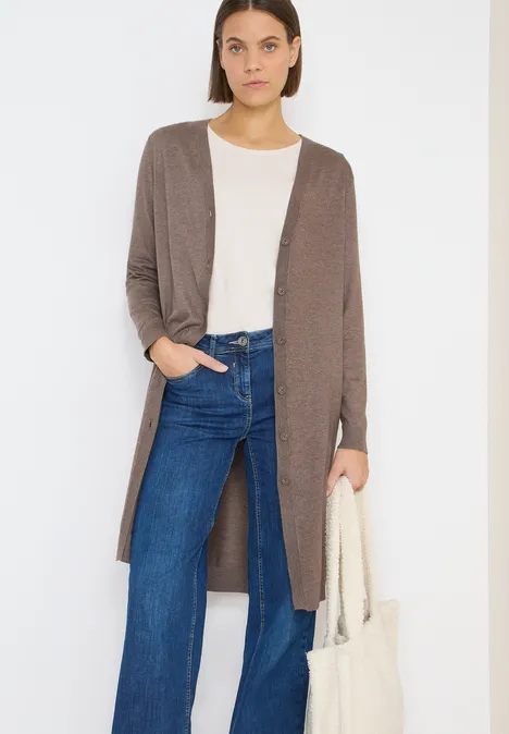 Langer Cardigan chocolate mousse melange