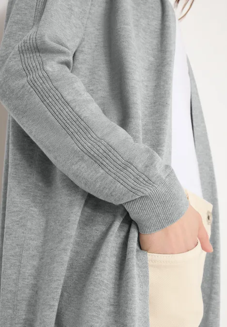 Long cardigan basique mineral grey melange