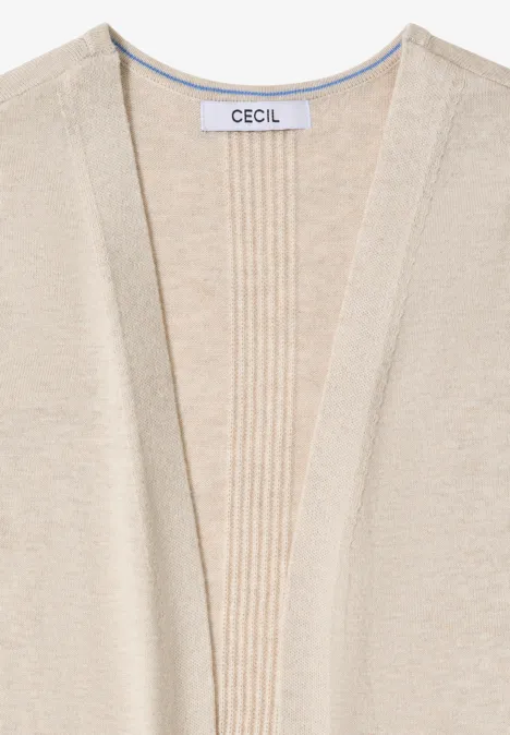 Long cardigan basique egg beige melange
