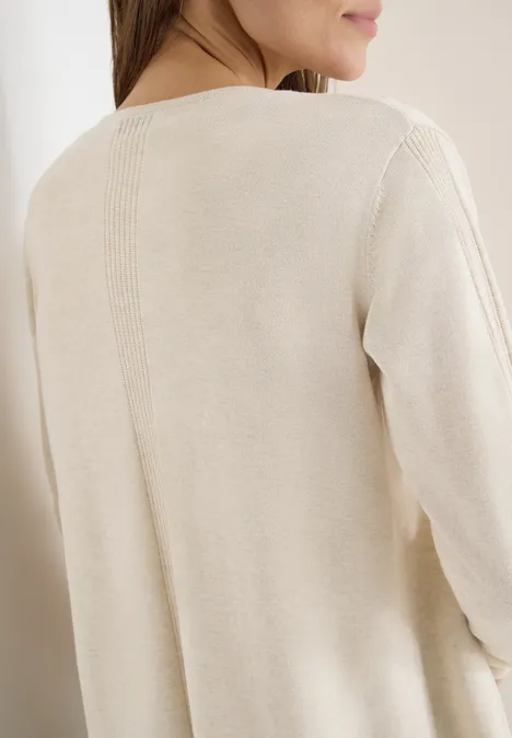 Long cardigan basique egg beige melange