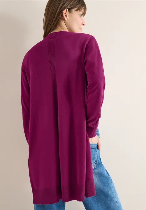 Long cardigan basique magenta purple