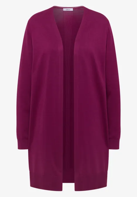 Long cardigan basique magenta purple