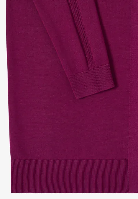 Long cardigan basique magenta purple