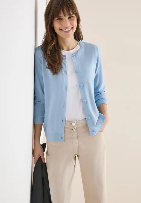 Cardigan de base light sky blue