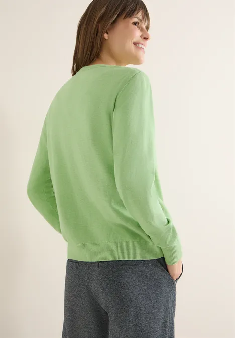 Basic Cardigan bamboo green melange