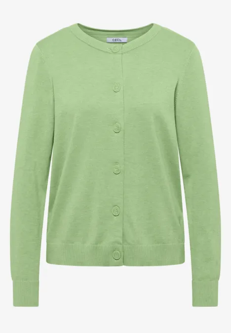 Cardigan de base bamboo green melange