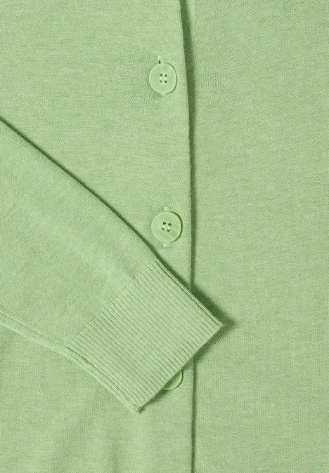 Basic Cardigan bamboo green melange