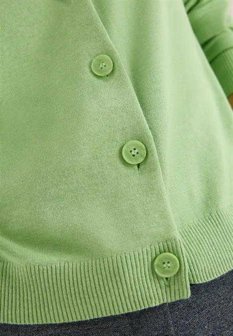 Basic Cardigan bamboo green melange