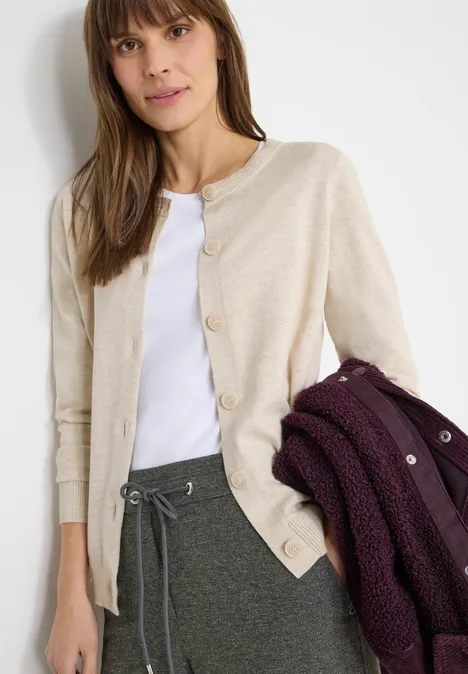 Cardigan de base egg beige melange