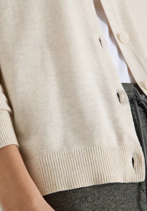 Cardigan de base egg beige melange