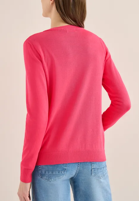 Basic Cardigan geranium red