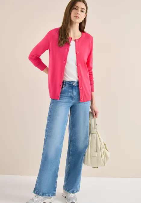 Basic Cardigan geranium red