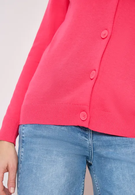 Basic Cardigan geranium red