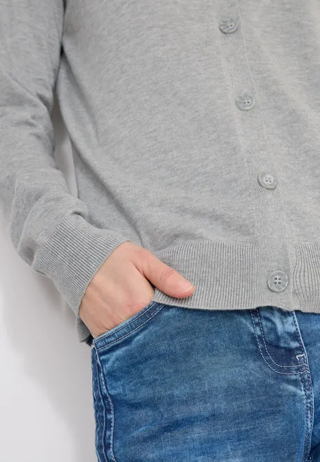 Cardigan de base mineral grey melange