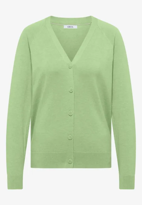 Basic Cardigan bamboo green melange