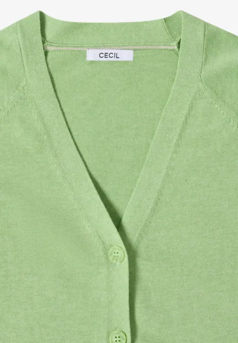 Cardigan de base bamboo green melange