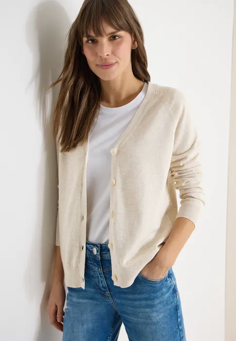 Basic Cardigan egg beige melange