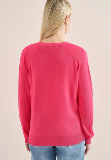 Basic Cardigan geranium red