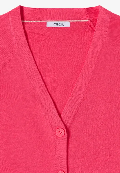 Basic Cardigan geranium red