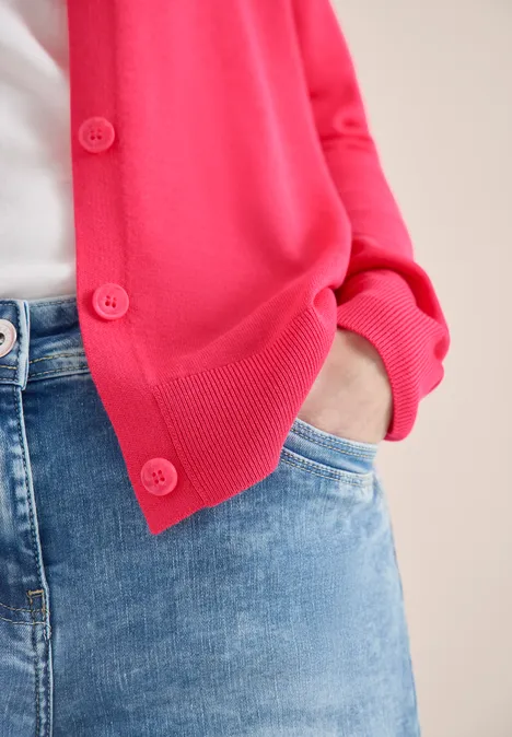 Basic Cardigan geranium red