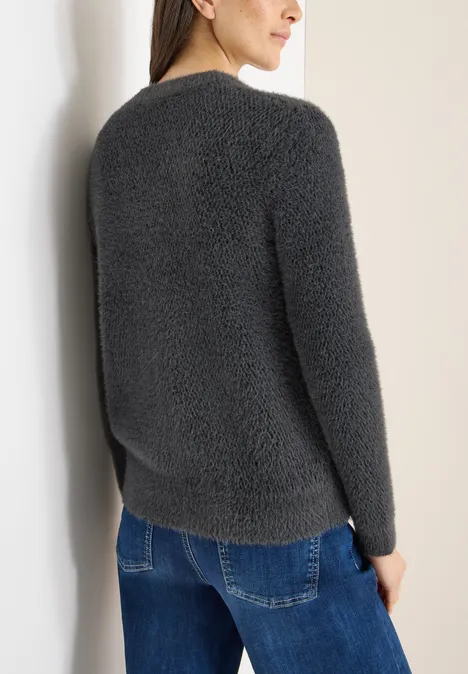 Cardigan jacquard avec fermeture éclair Black