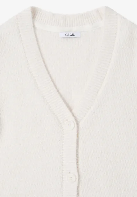 Kardigan z przędzy z piór light greige