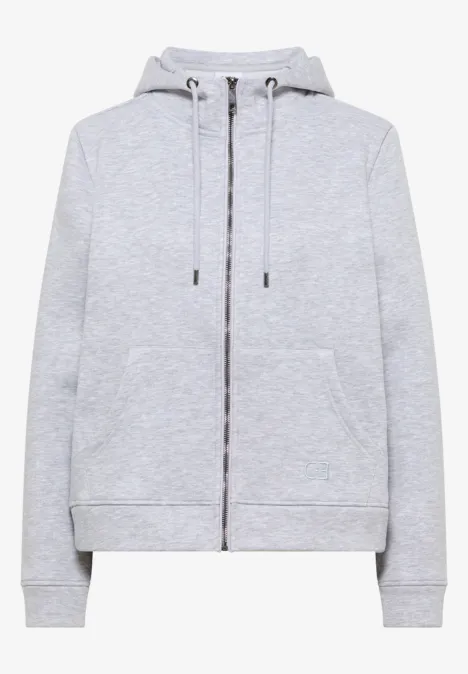 Glitzernde Hoodie Sweatjacke luna grey melange