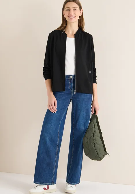 Blouson en sweat avec motif léopard Black