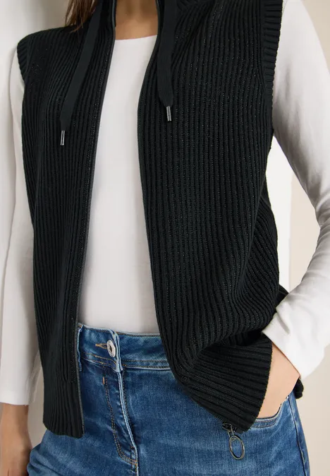 Gilet structuré avec fermeture éclair Black Gilet structuré avec fermeture éclair Black