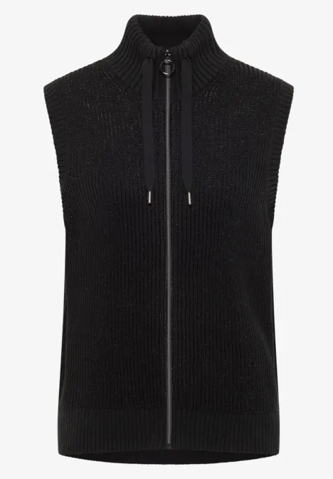 Gilet structuré avec fermeture éclair Black