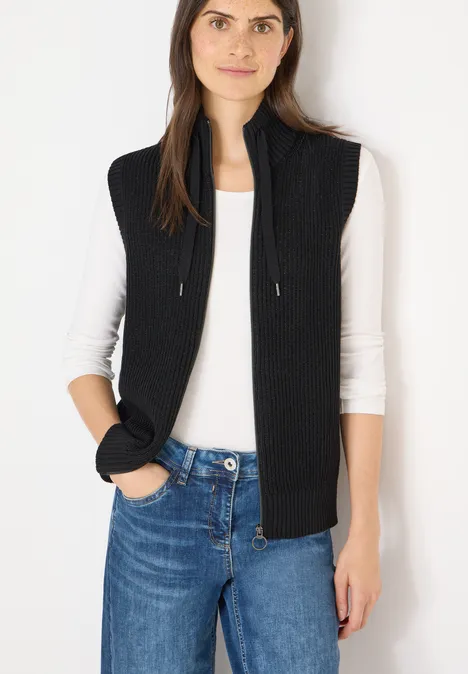 Gilet structuré avec fermeture éclair Black Gilet structuré avec fermeture éclair Black