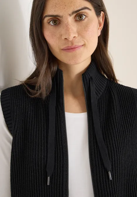Gilet structuré avec fermeture éclair Black Gilet structuré avec fermeture éclair Black