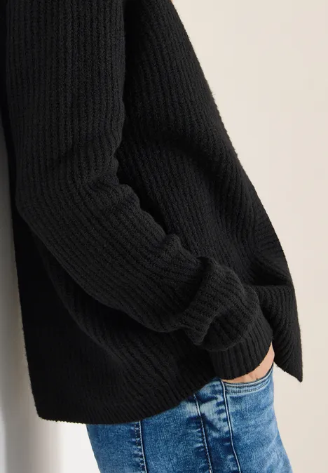 Cardigan mit Struktur Black Cardigan mit Struktur Black
