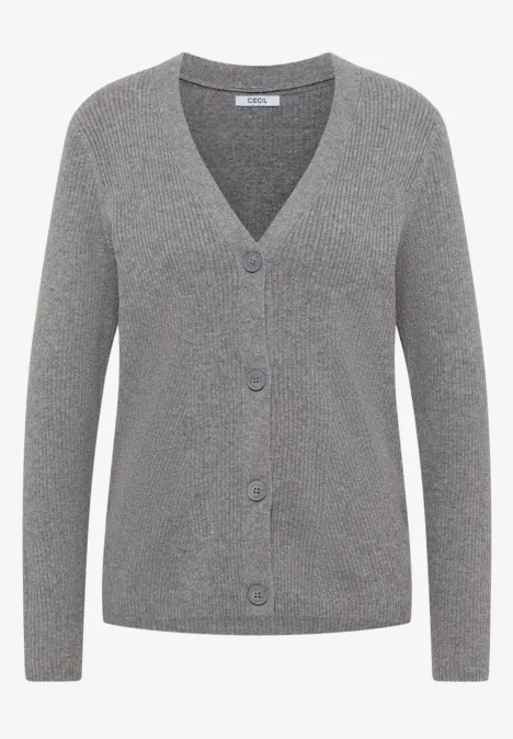 Kardigan w prążki flint grey melange