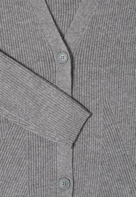 Kardigan w prążki flint grey melange